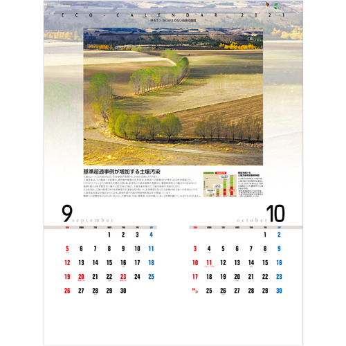 Nk114 環境カレンダー21 守ろう かけがえのない地球の環境 21年カレンダー 21年カレンダー名入れ印刷センター